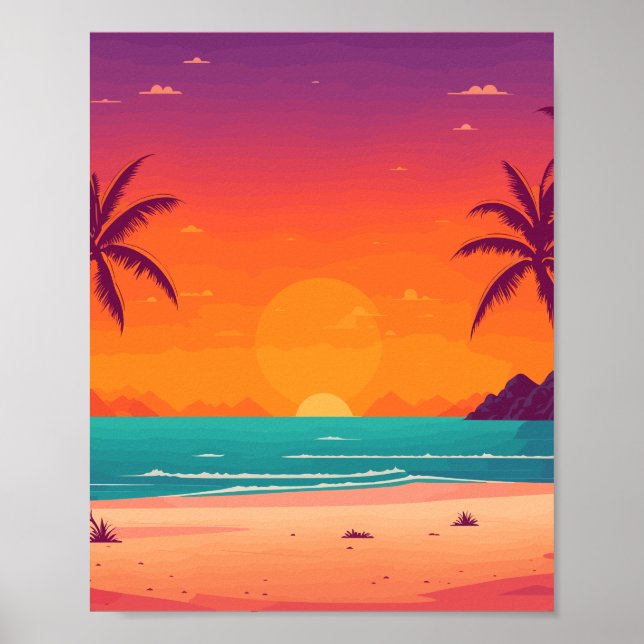 Poster Cena de Praia Sunset (Frente)