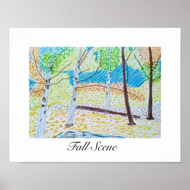 Poster Cena de queda desenhada (Criador carregado)