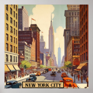 Poster Cena de Rua de Manhattan no Empire State Building