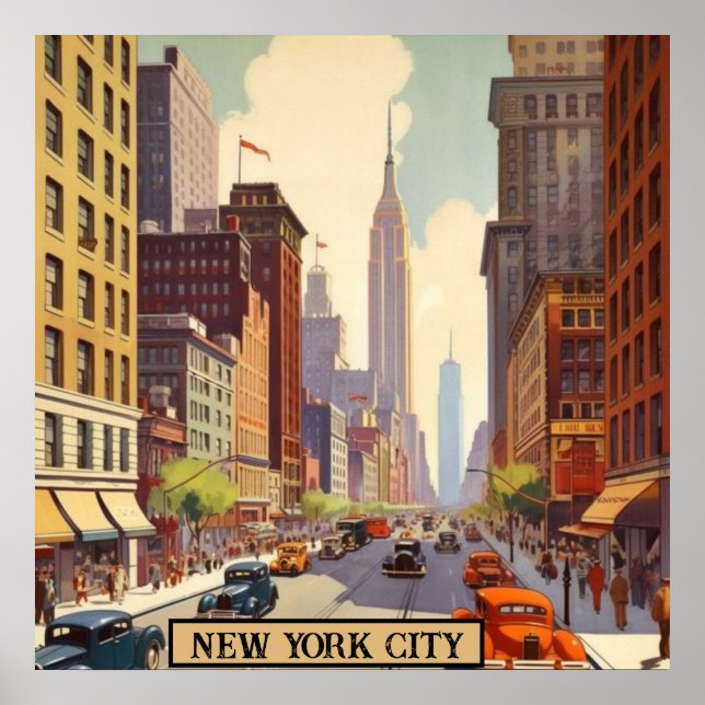 Poster Cena de Rua de Manhattan no Empire State Building  (Frente)