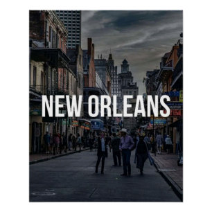 Pôster Cena de Rua de Nova Orleans Arte Impressa Cidade
