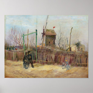Poster Cena de rua de Van Gogh em Montmartre