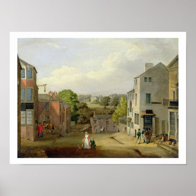 Pôster Cena de Rua em Chorley, Lancashire, com uma Vista  (Frente)