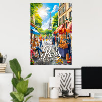 Cena de Rua Parisiense com Torre Eiffel