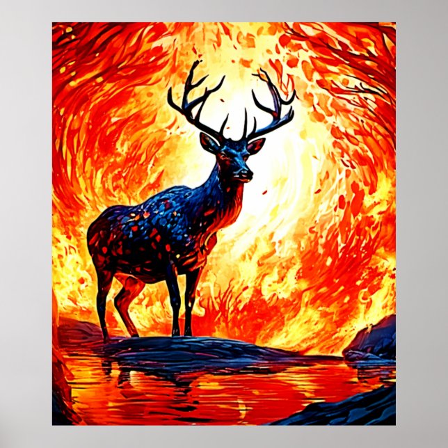 Poster Cena de Stance-Crimson Fiery Deer Stance (Frente)