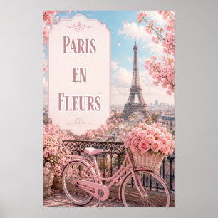 Poster Cena de Varanda Serena de Primavera em Paris em Fl