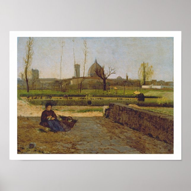 Poster Cena diária, perto de Florença, c.1865 (Frente)