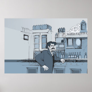 Pôster Cena do Bar da década de 1880 - esquerda