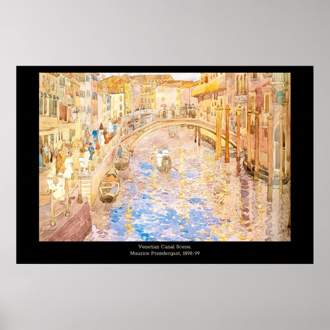 Poster Cena do Canal Veneziano de Maurice Prendergast (Frente)