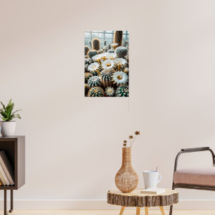 Poster Cena do deserto vibrante, cactos altos, silhueta p