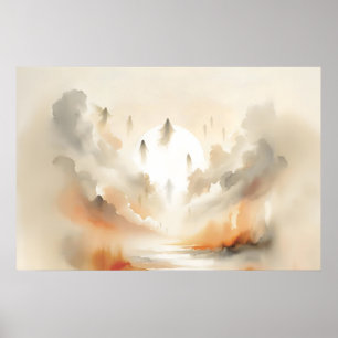 Poster Cena do Êxtase Aquarela, Parede da Profecia Cristã