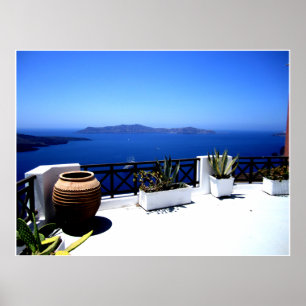 Poster Cena do pátio de Santorini