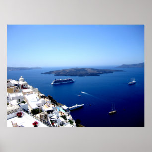Pôster cena do pátio Santorini
