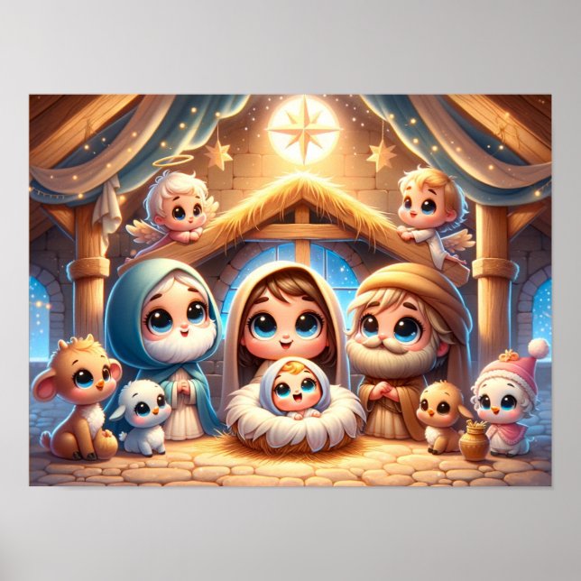 Poster Cena do Presépio de Natal (Frente)