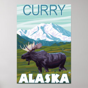 Poster Cena dos alces - caril, Alaska