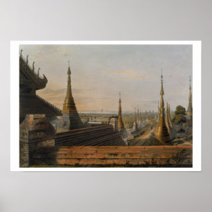 Pôster Cena em cima da estrada oriental de Rangoon que