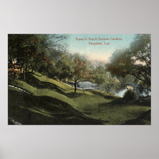 Poster Cena em Jardins Sunken Busch (Frente)