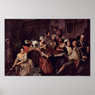 Poster Cena em uma taberna "por Hogarth William