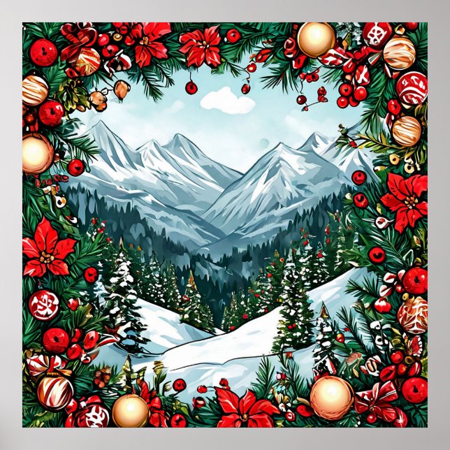 Poster Cena Festiva de Inverno Encantado (Frente)