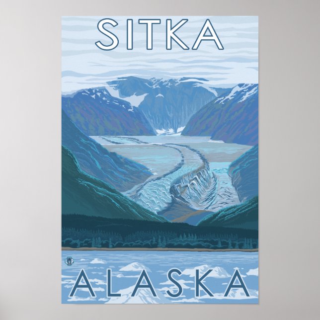 Poster Cena Glacier - Sitka, Alaska (Frente)