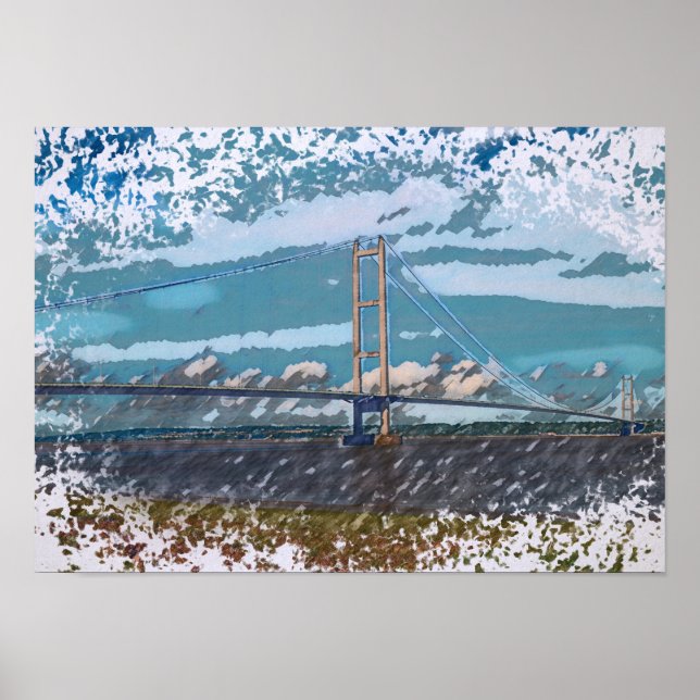 Poster Cena Impressionista da Ponte de Humber (Frente)