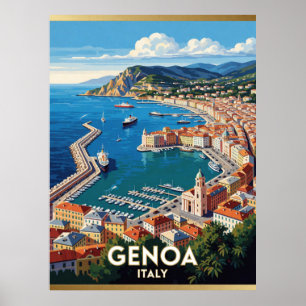 Poster Cena Itália Porto Cena de Viagem ⚓