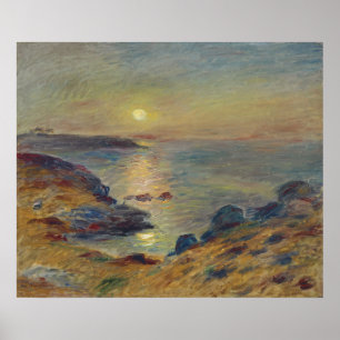 Poster Cena marinha costeira francesa vintage por Renoir