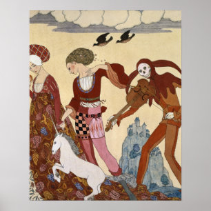 Pôster Cena medieval por Georges Barbier