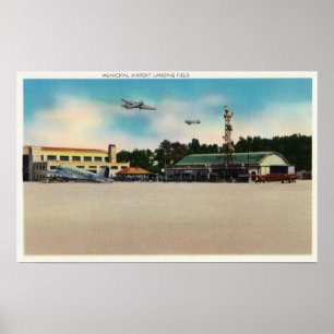 Poster Cena municipal do campo de aterragem do aeroporto