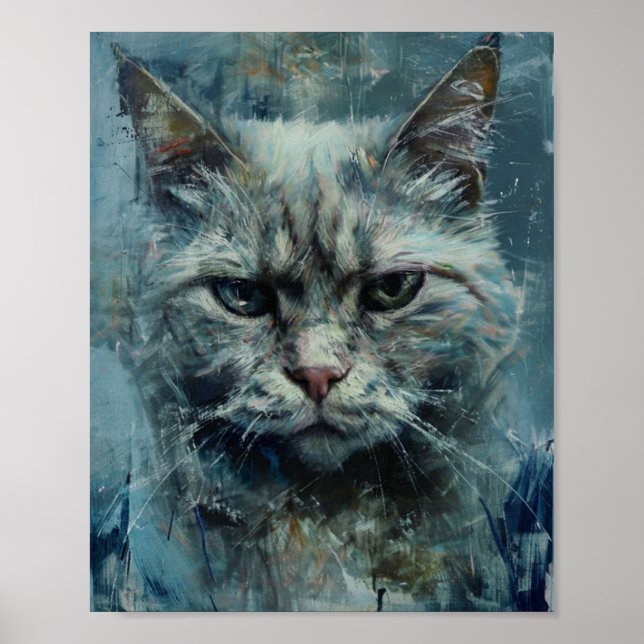 Poster Cena nostálgica de gato chuvoso (Frente)