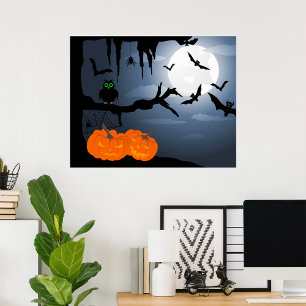 Poster Cena Noturna de Halloween Spooky