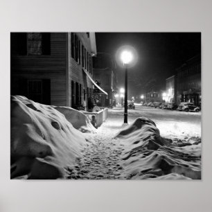 Poster Cena Noturna de inverno, Woodstock, Vermont