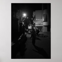 Cena Noturna de Rua Indiana - Fotografia Urbana