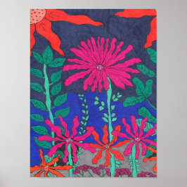 Poster Cena Noturna do Jardim Flor