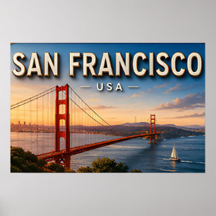 Poster Cena Panorâmica da Ponte Golden Gate de São Franci