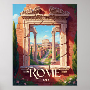 Poster Cena Roma Itália Arquitetura Antiga Cidade Históri