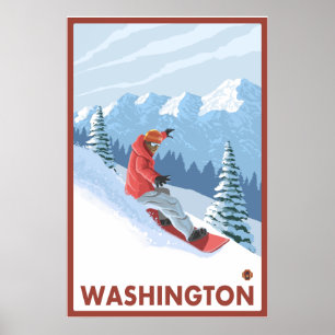 Pôster Cena Snowboarder - Washington