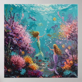Poster Cena Subaquática da Sereia Encantada