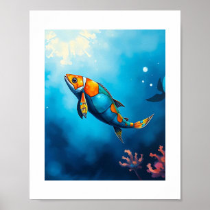 Poster Cena submarina vibrante com uma cor vívida