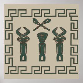 Poster cena tribal abstrato africana