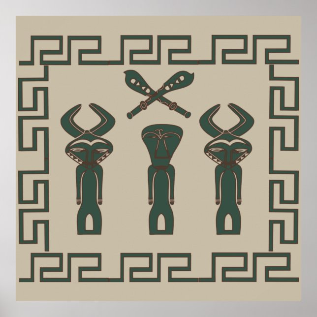 Poster cena tribal abstrato africana (Frente)