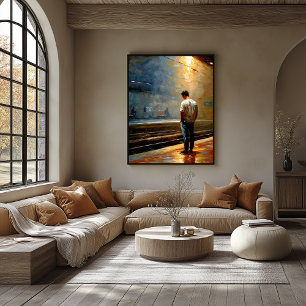 Poster Cena Urbana Impressionista – Plataforma Silenciosa