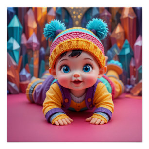 Pôster Cena Whimsical Baby Papercraft