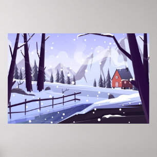 Poster Cenário ao ar livre do inverno