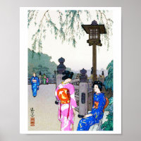 Cenário com Mulheres em um Kimono, Hiroshi Yoshida