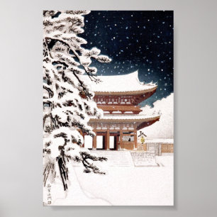 Pôster Cenário de inverno legal do japonês Hasui Kawase