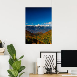 Poster Cenário de outono deslumbrante vista na montanha T