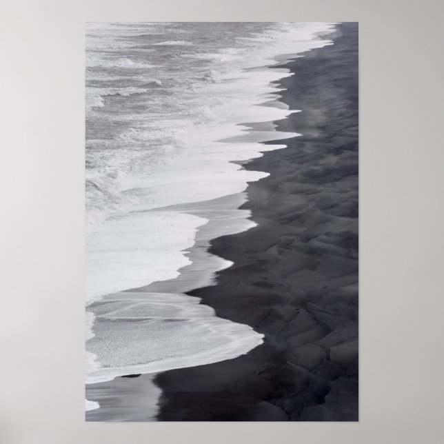 Pôster Cenário de praia em preto e branco (Frente)