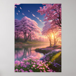 Poster Cenário de Primavera mágico