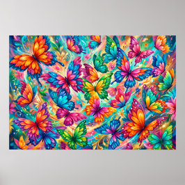 Poster Cenário de Sonho de Borboleta Vibrante – Boho Trop